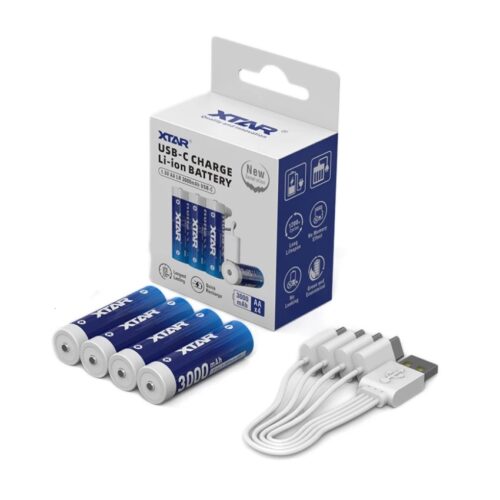 Xtar AA 3000 mAh set acumulatori AA 1.5V cu incarcare USB-C