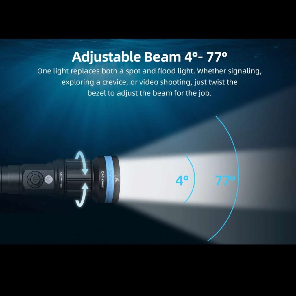 Xtar D40 Zoom lanterna subacvatica cu fascicul cu focalizare