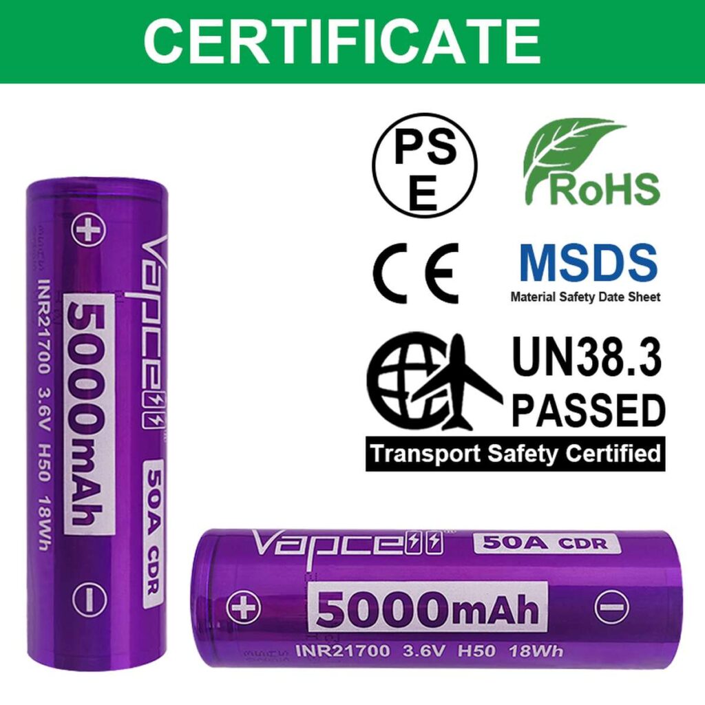 Vapcell H50 acumulator 21700 de 5000 mAh intensitate extrema