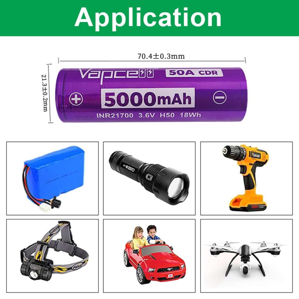 Vapcell H50 acumulator 21700 de 5000 mAh intensitate extrema