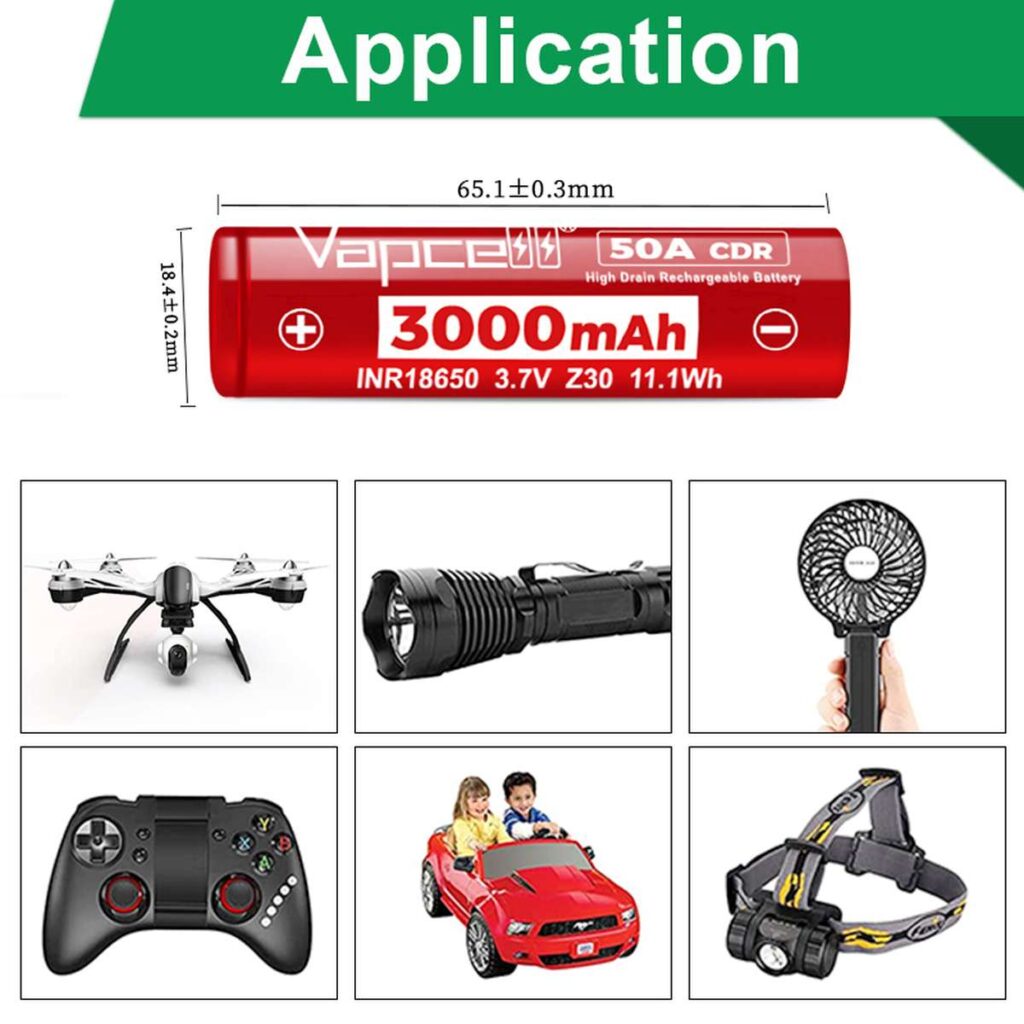 Vapcell Z30 acumulator 18650 de 3000 mAh intensitate extrema