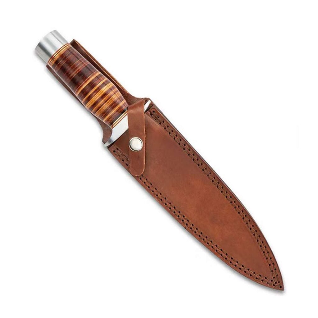 United Cutlery Timber Wolf Fighter cutit cu doua taisuri teaca piele