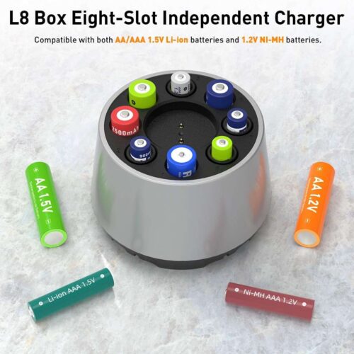 Xtar L8 Box incarcator cu 8 porturi pentru acumulatori AA si AAA