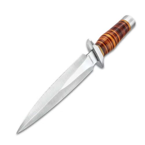 United Cutlery Timber Wolf Fighter cutit cu doua taisuri teaca piele