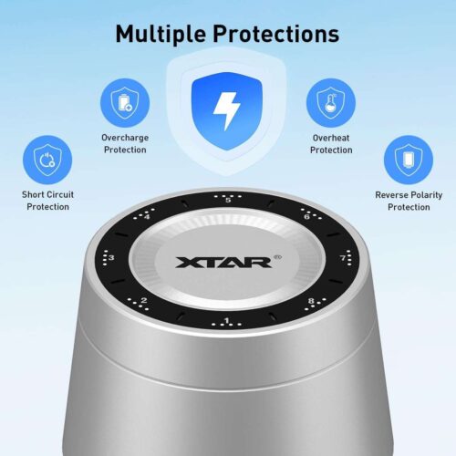 Xtar L8 Box incarcator cu 8 porturi pentru acumulatori AA si AAA