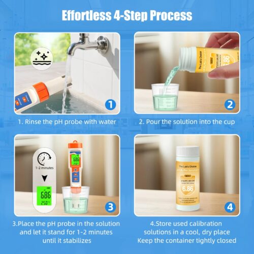 Creotech set de solutii pentru pastrat calibrat sau testat PH metre