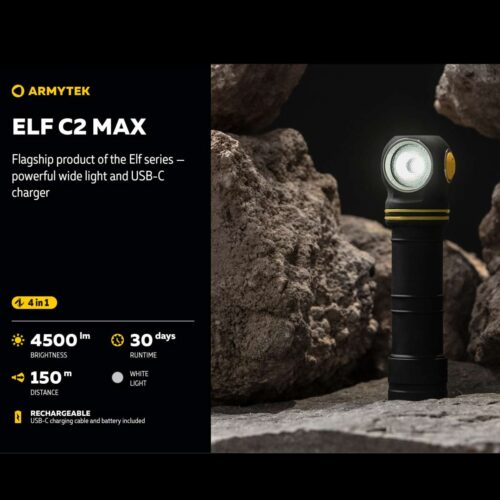 Armytek Elf C2 Max lanterna frontala magnetica puternica