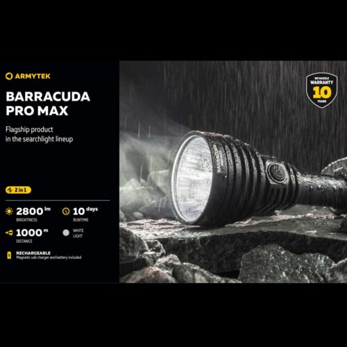Armytek Barracuda Pro Max lanterna tactica, incarcare magnetica