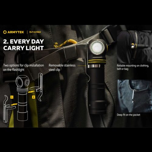 Armytek Elf C2 Max lanterna frontala magnetica puternica