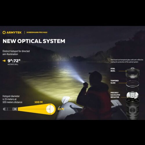 Armytek Dobermann Pro Max lanterna tactica, incarcare magnetica
