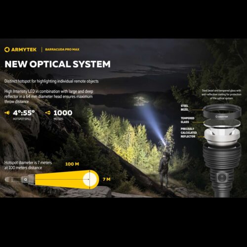 Armytek Barracuda Pro Max lanterna tactica, incarcare magnetica