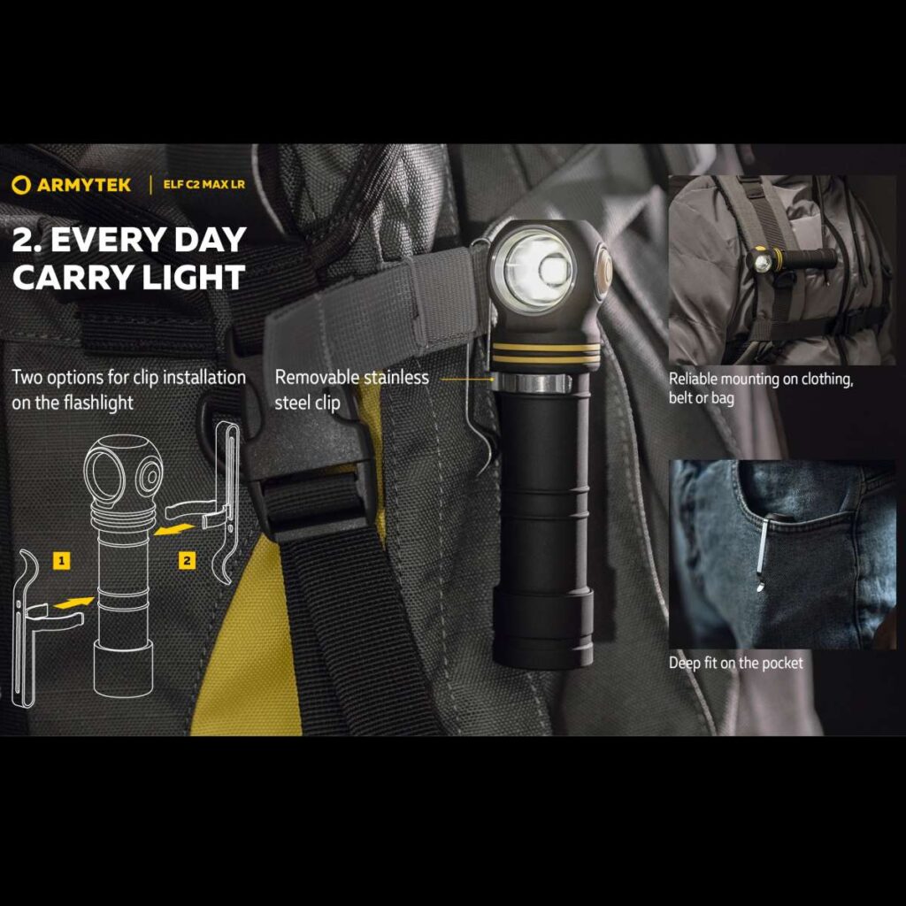 Armytek Elf C2 Max LR lanterna frontala magnetica puternica