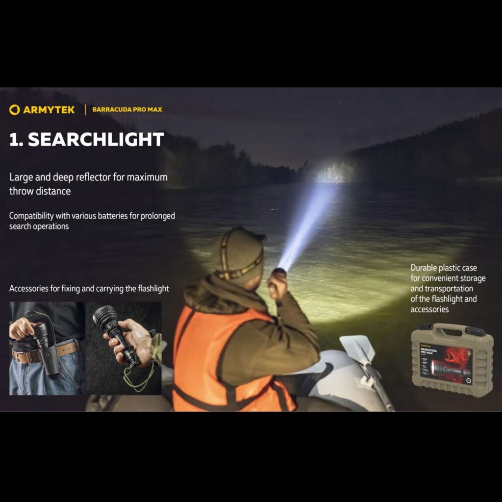 Armytek Barracuda Pro Max lanterna tactica, incarcare magnetica