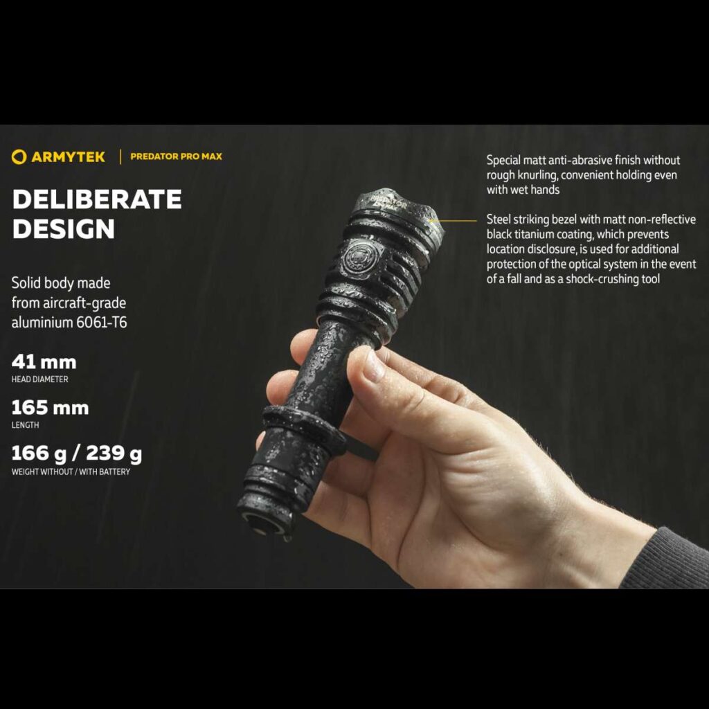Armytek Predator Pro Max lanterna tactica, incarcare magnetica