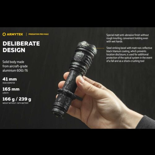 Armytek Predator Pro Max lanterna tactica, incarcare magnetica