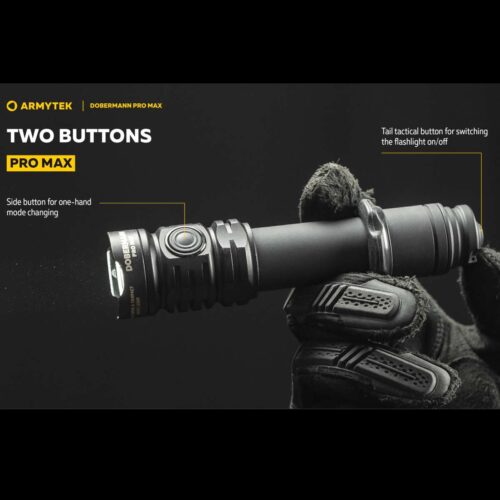 Armytek Dobermann Pro Max lanterna tactica, incarcare magnetica