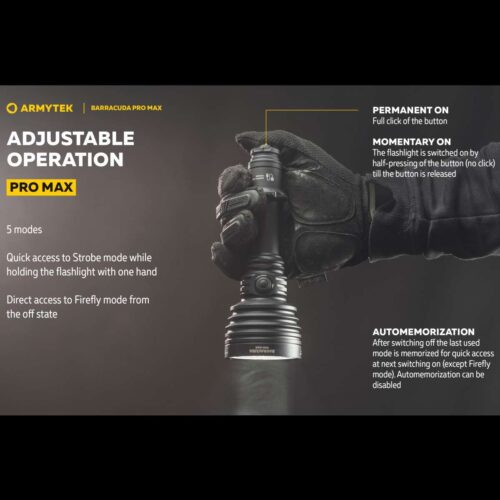 Armytek Barracuda Pro Max lanterna tactica, incarcare magnetica