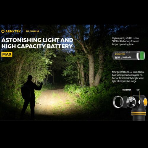 Armytek Elf C2 Max LR lanterna frontala magnetica puternica