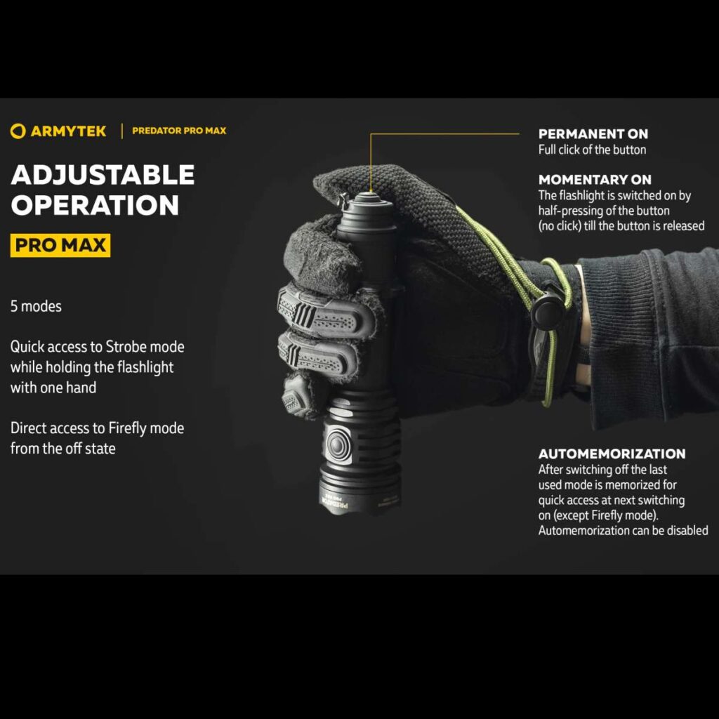 Armytek Predator Pro Max lanterna tactica, incarcare magnetica