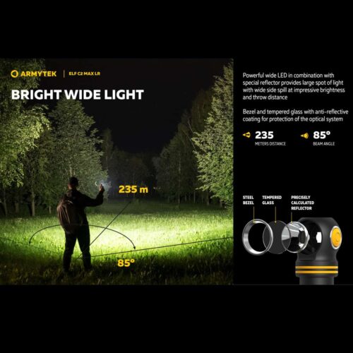 Armytek Elf C2 Max LR lanterna frontala magnetica puternica