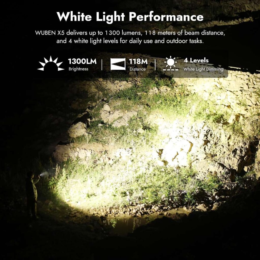 Wuben X5 lanterna multifunctionala cu laser verde si LED UV