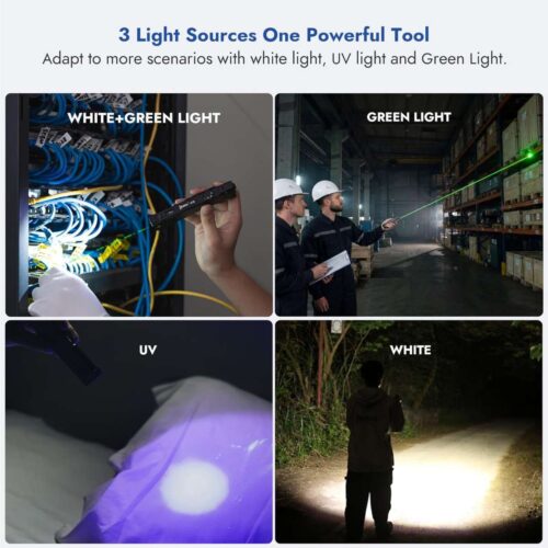 Wuben X5 lanterna multifunctionala cu laser verde si LED UV