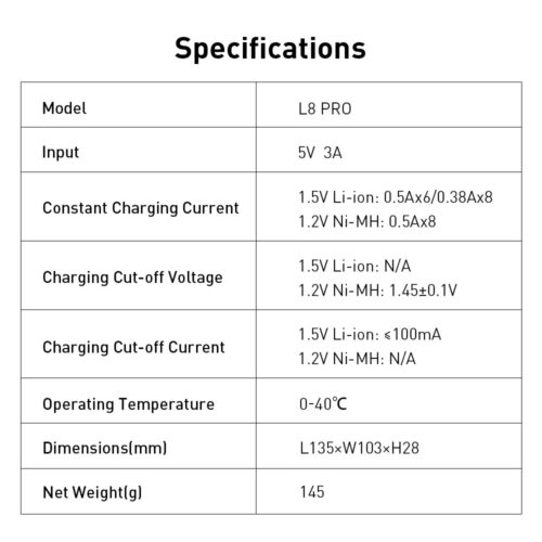 Xtar L8 Pro incarcator cu 8 porturi pentru acumulatori AA si AAA