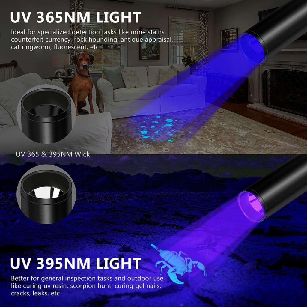 Brinyte T28 UV lanterna cu ultraviolet pe doua lungimi de unda
