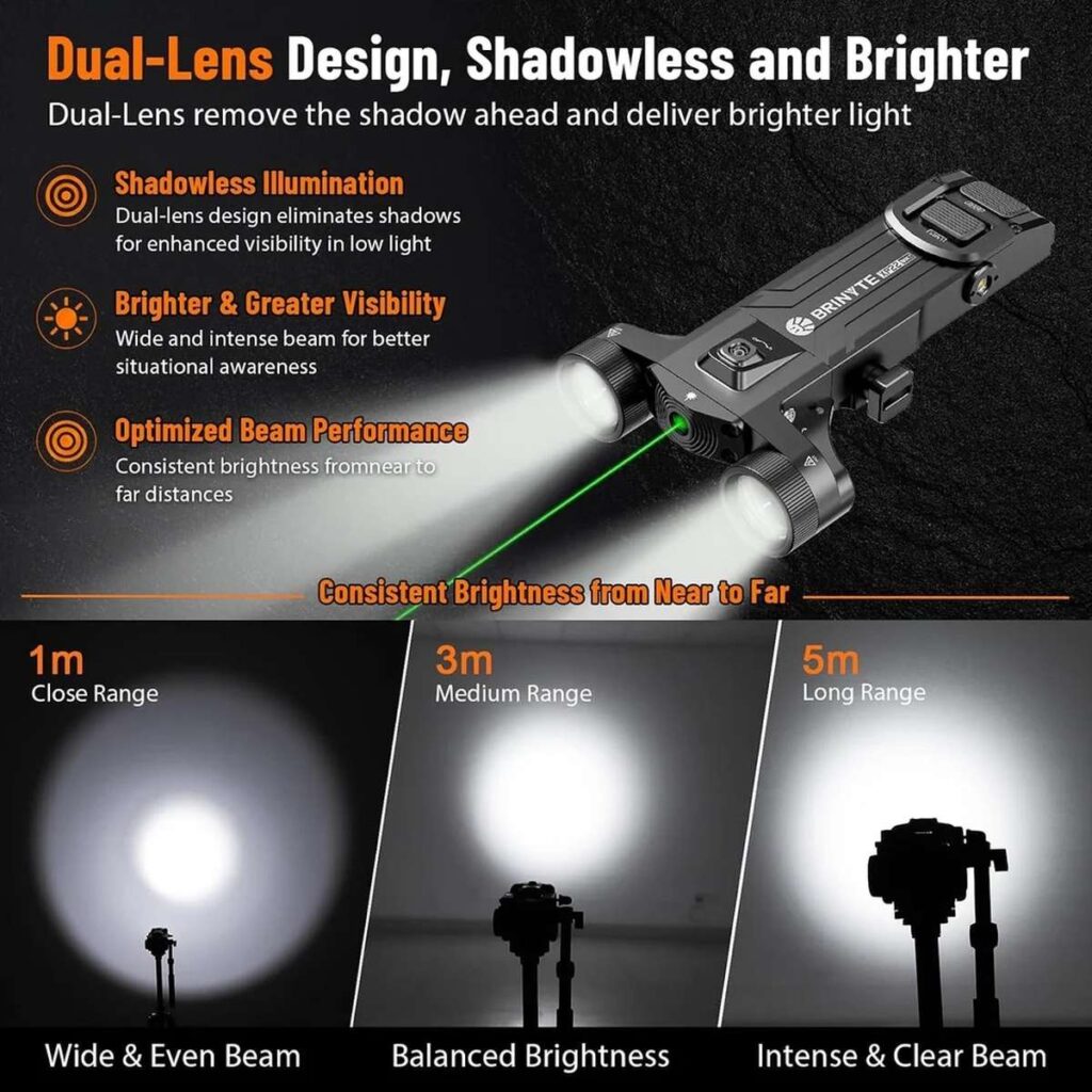 Brinyte XP22 MK3 lanterna militara cu laser cu prindere Picatinny