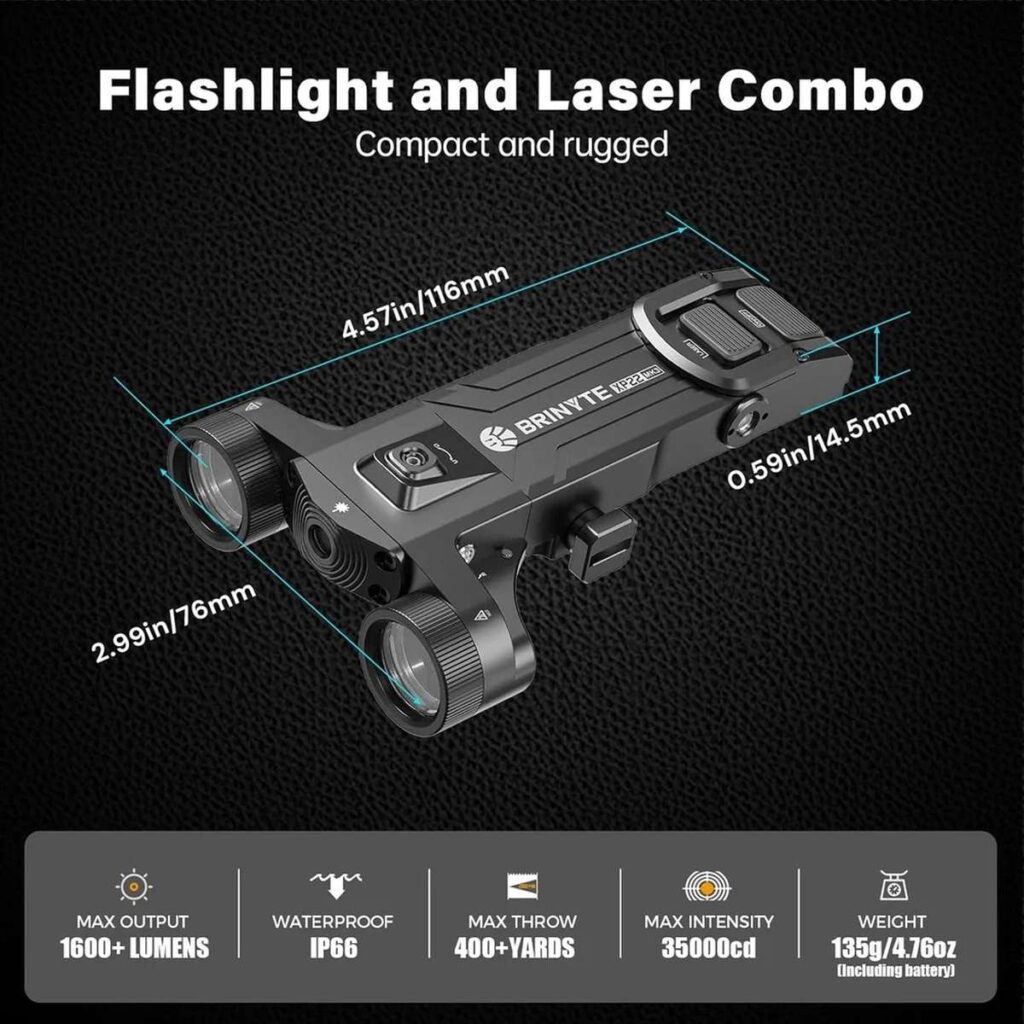 Brinyte XP22 MK3 lanterna militara cu laser cu prindere Picatinny